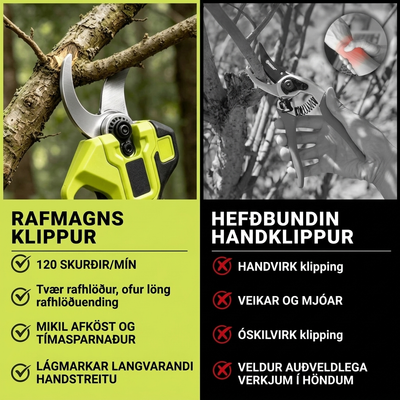 Rafmagnsklippur fyrir greinar