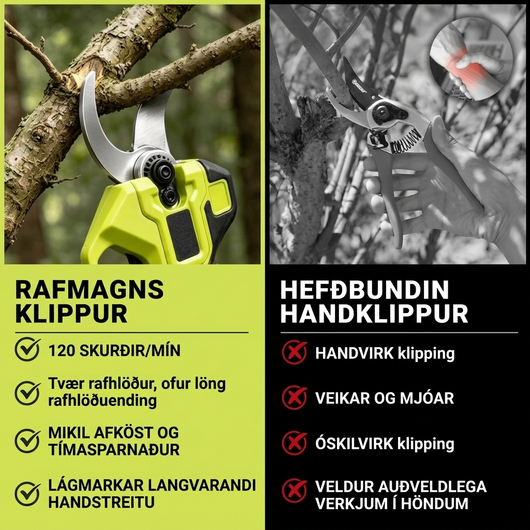 Rafmagnsklippur fyrir greinar