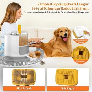 5-í-1 Gæludýrasnyrtir með Ryksugu