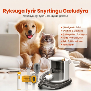 5-í-1 Gæludýrasnyrtir með Ryksugu